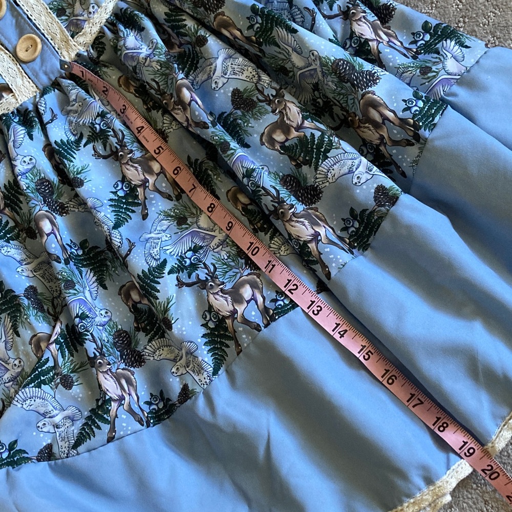 Sew Enchanted Handmade woodland snowy owl dress, ~Girls 8. - Picture 9 of 9